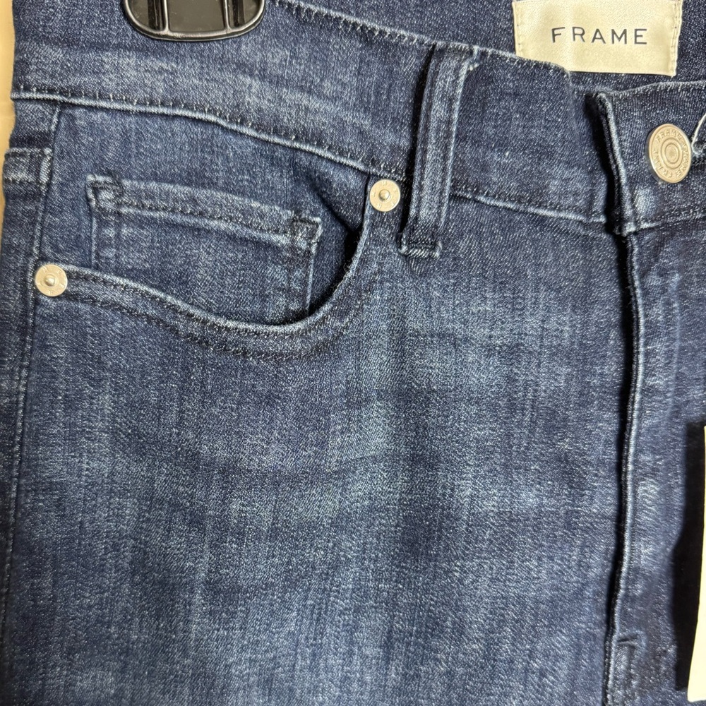 NWT FRAME Le Palazzo Crop Dark Wash Jeans in guilty size 28 - Picture 6 of 7
